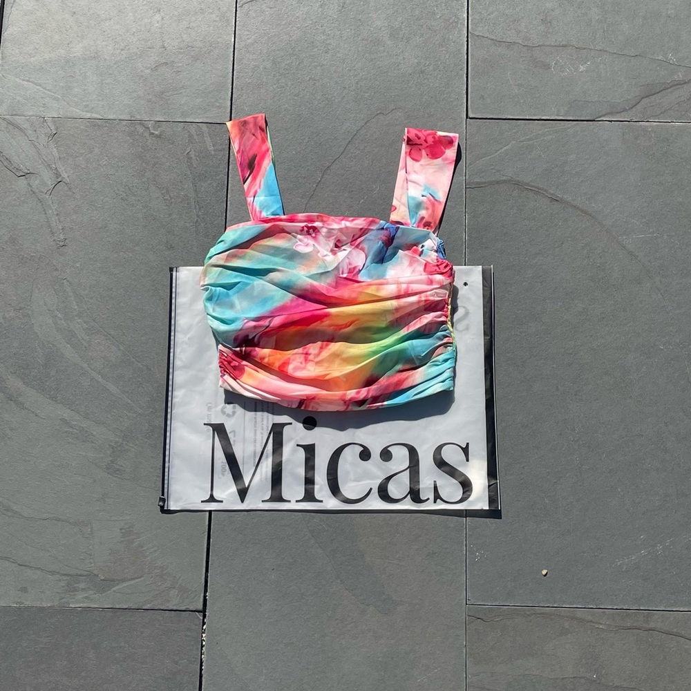 Micas Tie Dye Print Cami Crop Top – MULTICOLOR‎ NWOT